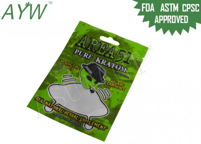Clear Window Medical Cannabis Ziplock Bags Tear Notches For Kratom Dry Herb