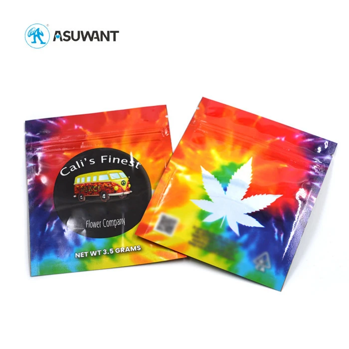 3.5g Custom Smell Proof Pouches Edible Mylar Weed Cookies Hemp Packaging