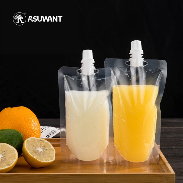 Pack de pochettes de jus de fruits debout