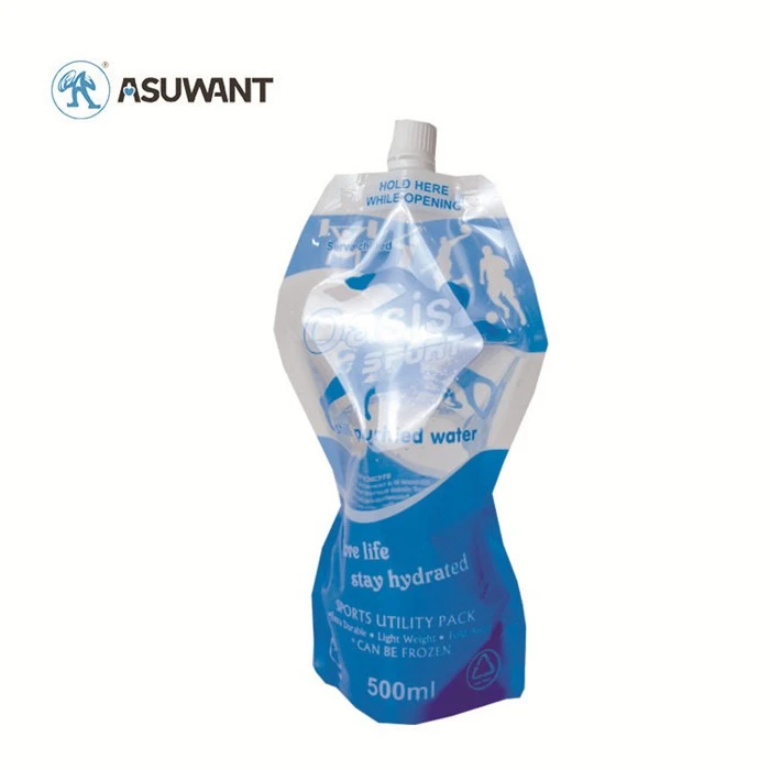 100 500 1500 2500 5000ml Detergent Liquid Packaging Biodegradable Drink Spouted Stand Up Pouch Bag For Juice Filling With Nozzle
