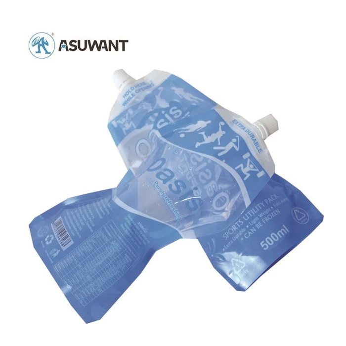 100 500 1500 2500 5000ml Detergent Liquid Packaging Biodegradable Drink Spouted Stand Up Pouch Bag For Juice Filling With Nozzle