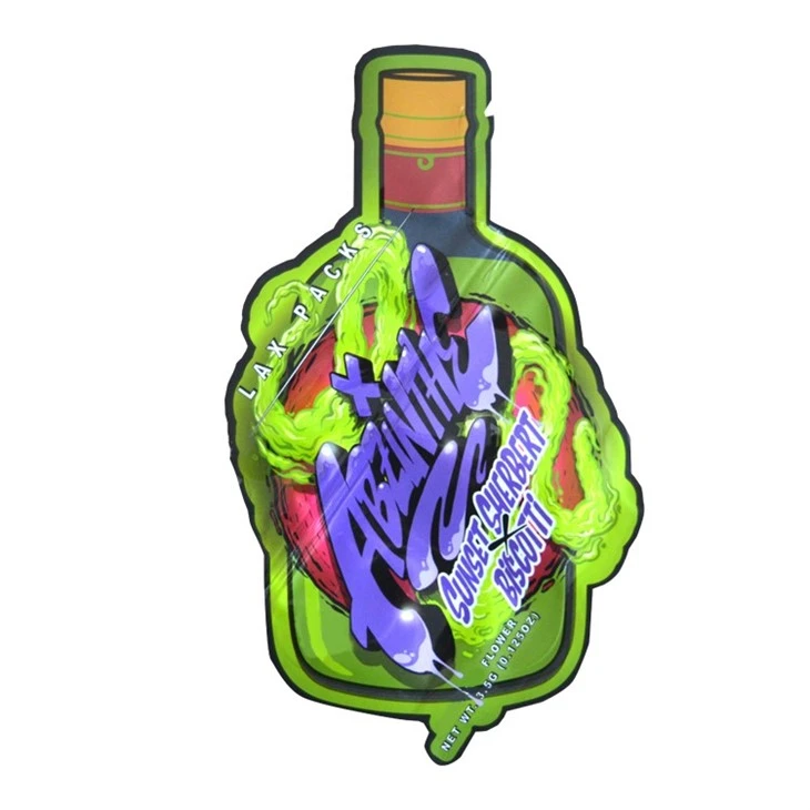 3.5 Ziplock Dypack Die Die Cut Coup Mylar Weeds Sac Emballage Cannabiss Emballage Plastic Sacs 35 Sacs pour Weedd